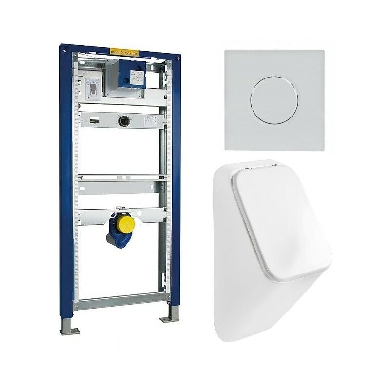Pack complet Bâti support urinoir Geberit et Urinoir fusion pour couvercle arrivée par l'arrière