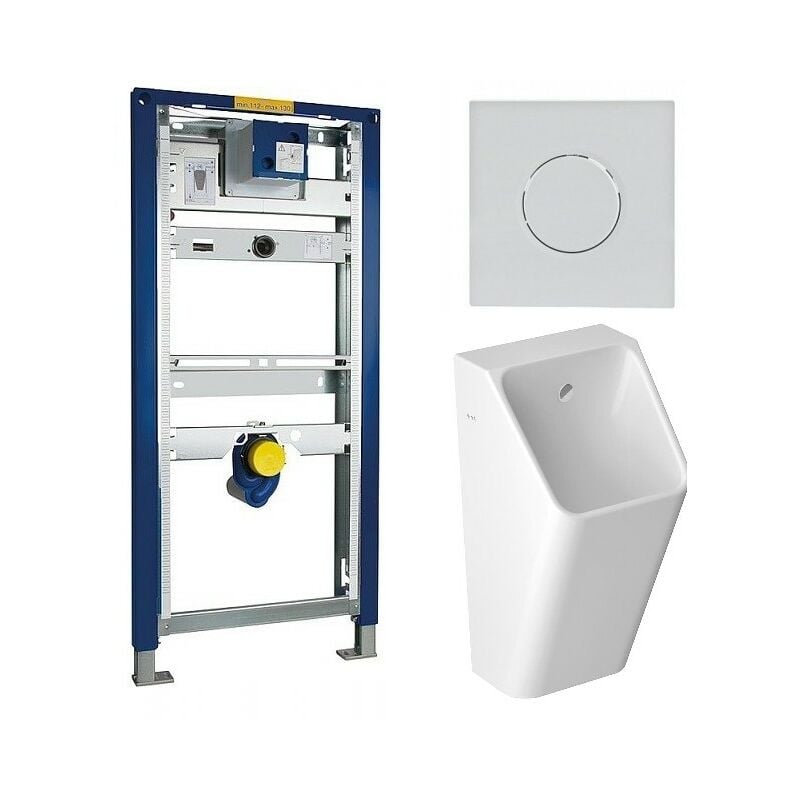 Pack complet Bâti support urinoir Geberit et Urinoir VitrA S20 Comfort blanc, arrivée par arrière