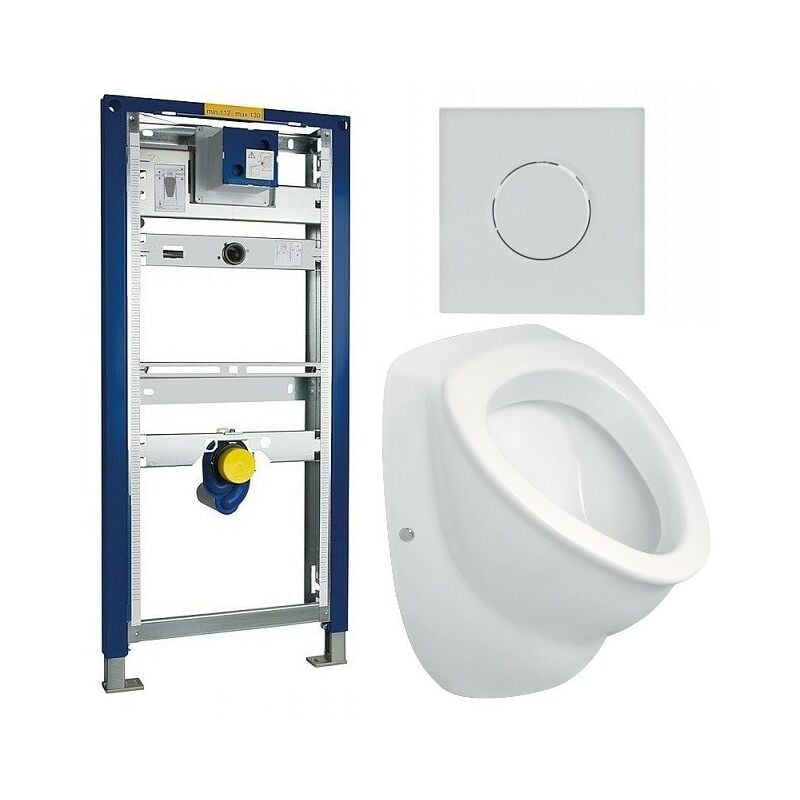 Pack complet Bâti support urinoir Geberit et Urinoir à aspiration full arrivée par l'arrière