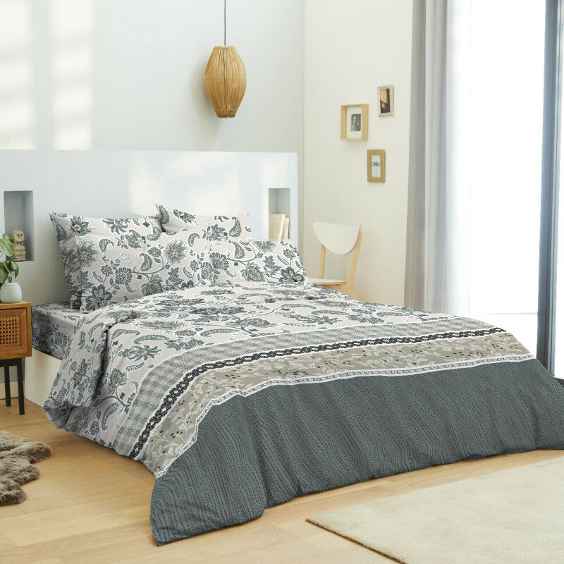 Pack complet housse de couette réversible pour lit 140 x 190 cm Cashemire