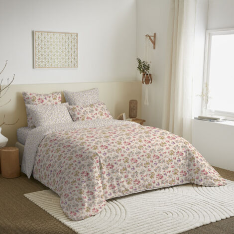 Pack complet housse de couette réversible pour lit 140 x 190 cm  Tanya multicolore