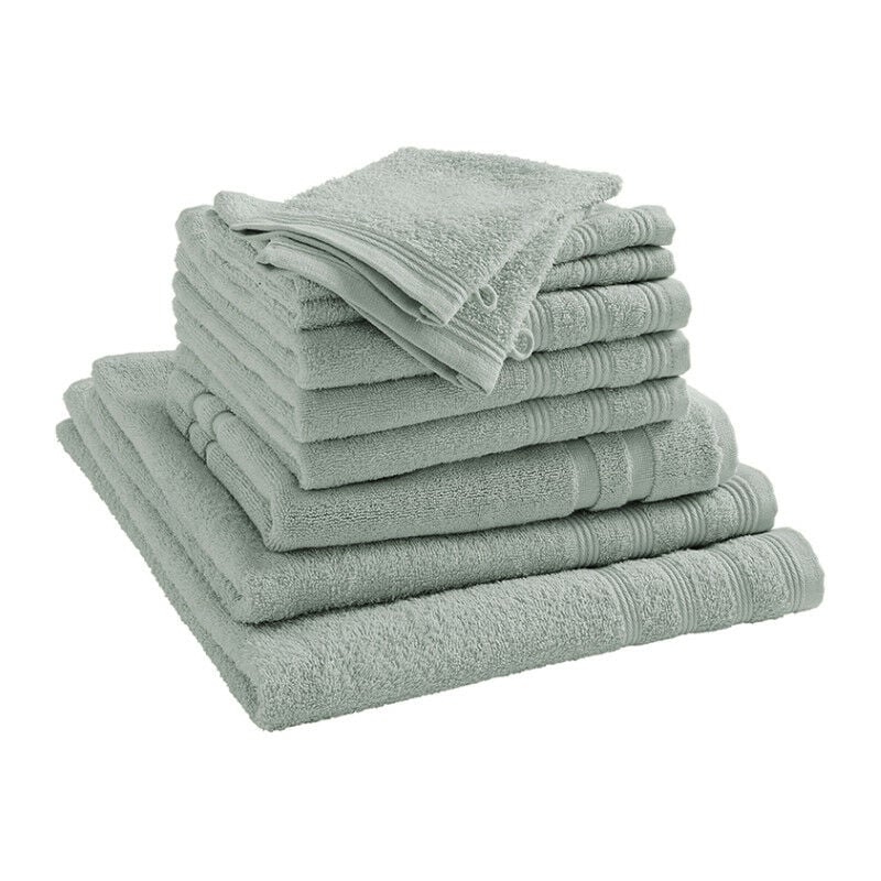 Pack complet éponge 10 pièces "Spa" salle de bain / 400 gr/m² - "Spa" Céladon