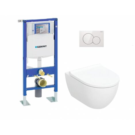 Pack complet WC Geberit UP320 + Cuvette ACANTO TurboFlush + Plaque Blanche