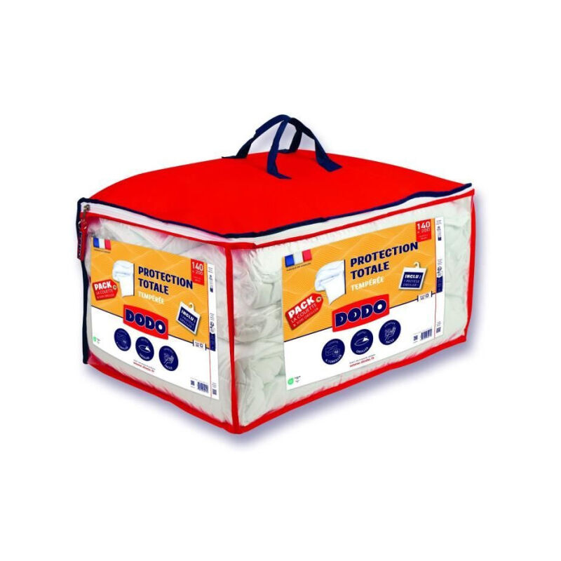 Schutzpaket: duvet 200X200 cm + kissenbezug + 1 kissenschutz - hergestellt in frankreich Dodo