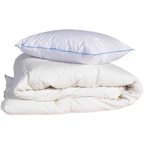 Pack couette confort 140x200 et oreiller 30% duvet de canard anti-allergènes Someo