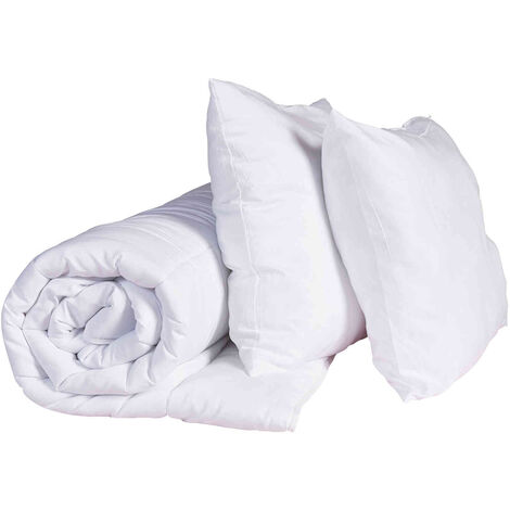 Pack couette mi-saison et oreiller anti-punaises et anti-insectes moelleux enveloppe microfibre 260x240