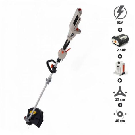 PACK coupe-bordures à batterie 62V DAEWOO puissante batterie et chargeur inclus DALST62BL-16D-2-5Ah