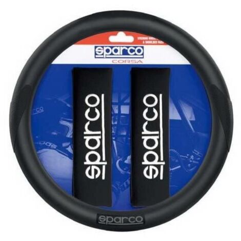 PACK COUVRE VOLANT + 2 FOURREAUX NOIRS SPARCO