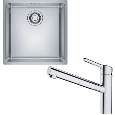 Pack cuve Maris inox 440 x 440 x 180 mm + mitigeur Orbit douchette - Franke