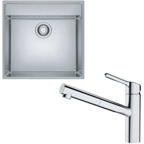 Pack cuve Maris inox 530 x 510 x 180 mm + mitigeur Orbit douchette - Franke