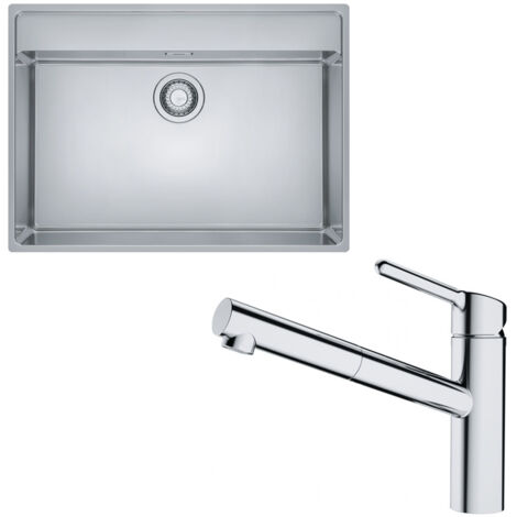 Pack cuve Maris inox 730 x 510 x 180 mm + mitigeur Orbit douchette - Franke