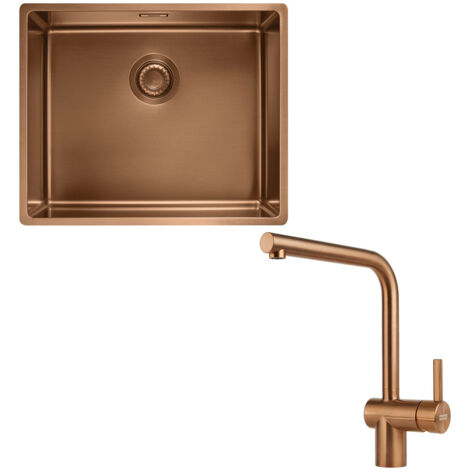 Pack cuve Mythos MasterPiece inox 540 x 450 x 200 mm + mitigeur Atlas Néo cuivre - Franke