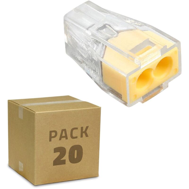 Pack da 20 Connettori rapidi 2 ingressi 0,75-2,5 mm² Giallo