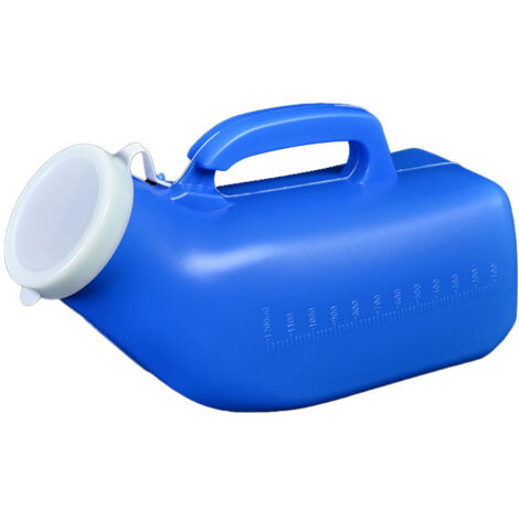 Pack de 1 botella portátil para orina para hombres - 1200 ml - Fabricada en polipropileno - Con tapa - Para viajes, emergencias y acampadas