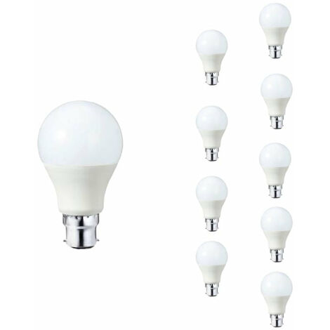 Pack de  10 - Ampoule LED B22 9W 220V A60 180° - Blanc Neutre 4000K - 5500K - SILAMP