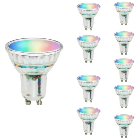 Pack de  10 - Ampoule LED Connectée Wifi GU10 4.5W RGBW - SILUMEN