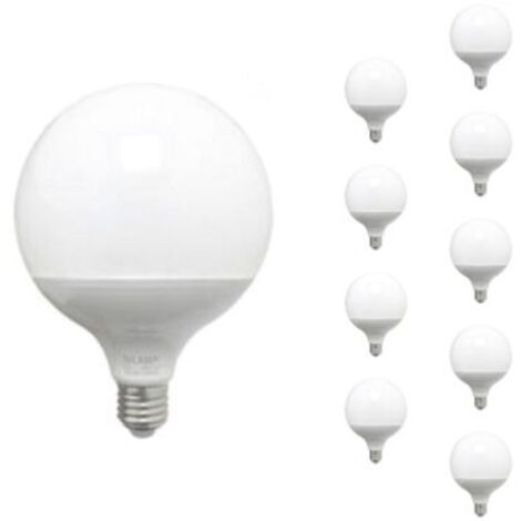 Pack de  10 - Ampoule LED E27 18W 220V G95 300° - Blanc Froid 6000K - 8000K - SILAMP
