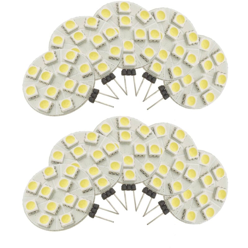 Pack de 10 Ampoule led G4 à 12 smd 5050 2.7W 180lm 150° (25W) - Blanc Froid 6000K