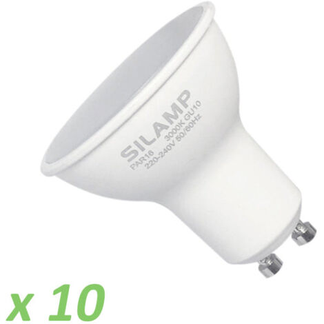 Pack de 10 - Ampoule LED GU10 8W 220V - Blanc Froid - SILUMEN