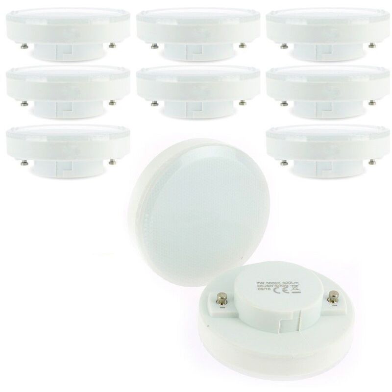 

Lote de 10 bombillas LED GX53 7W eq 50W | Temperatura de color: Blanco frio 6000K