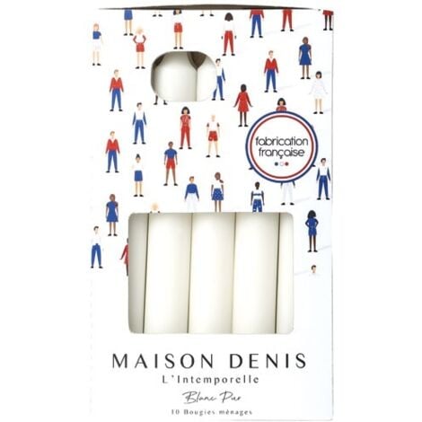 DENIS ET FILS LE CHAT - BARQUETTE 10 BOUGIES MENAGES BLANCHES