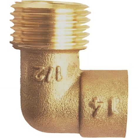 PACK de 10 Coude laiton a souder 1" pour tube cuivre diamètre 22