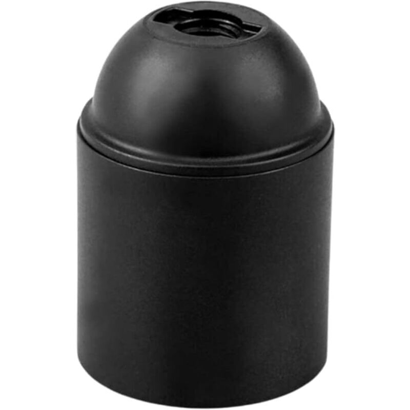 Pack de 10 Douilles E27 Noir Support Douille E27 Lisse Base pour Ampoule Exposée et Filetage Épais E27
