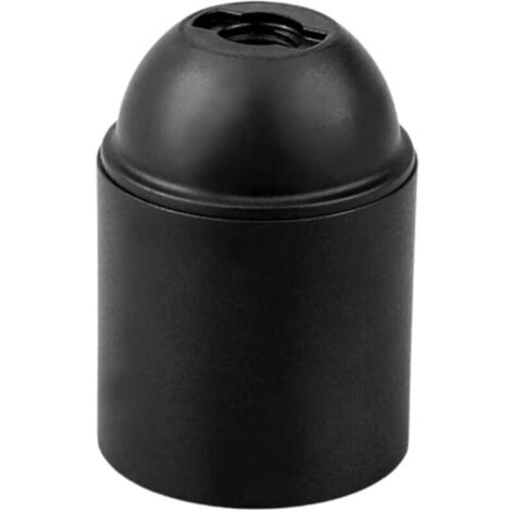 Pack de 10 Douilles E27 Noir Support Douille E27 Lisse Base pour Ampoule Exposée et Filetage Épais E27