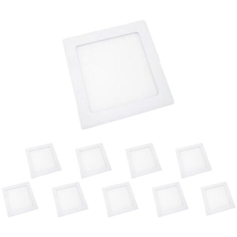Pack de  10 - Downlight Dalle LED 24W Extra Plate Carrée BLANC - Blanc Chaud  - SILUMEN