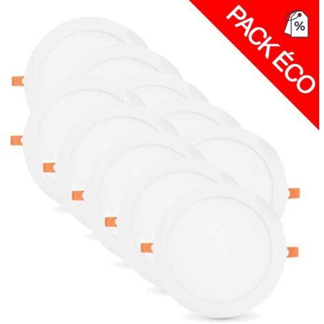 Pack de 10 Downlights LED Extra Plat (panel LED) 18W Ø225 Miidex Lighting®