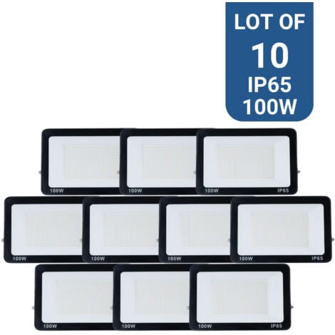 BARCELONA LED Pack de 10 Focos proyectores para exterior LED 100W 7847LM IP65 Blanco Frío