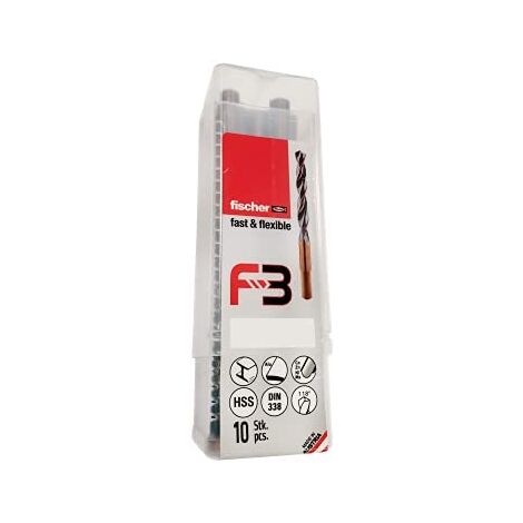 Pack de 10 forets à métaux F3 HSS-R Ø9,5x81/125