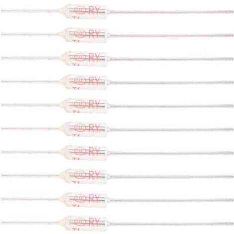 Pack de 10 fusibles térmicos 250V 10A 216°C - Protección contra sobrecalentamiento - Compatible con electrodomésticos e industriales