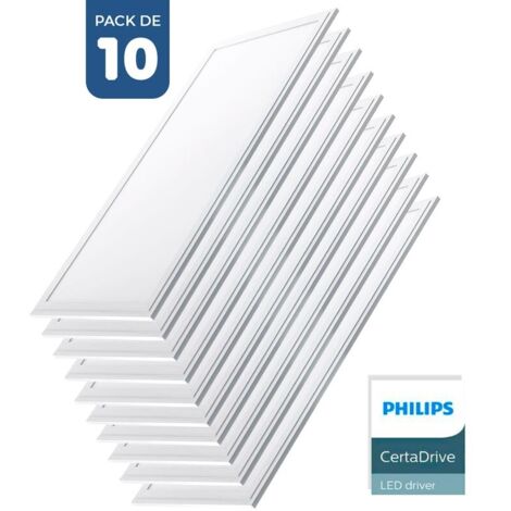 Pack De 10 Paneles LED Slim 120X30 Cm -  Driver Philips - 44W - - Blanco Neutro