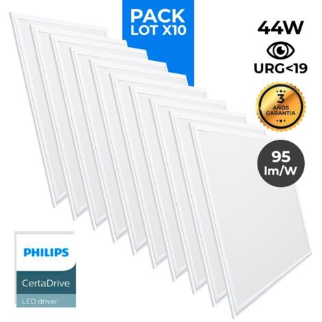 Pack De 10 Paneles LED Slim 60X60 Cm - Driver Philips - 44W - - Blanco Neutro