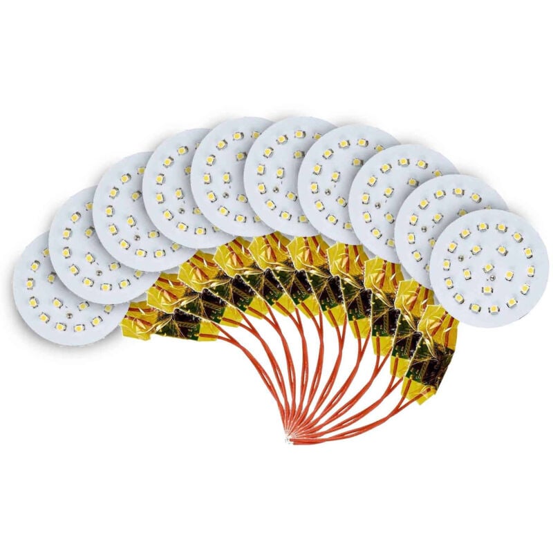 Pack de 10 Platines led smd 2W 85-110lm 120° - Blanc Froid 6000K