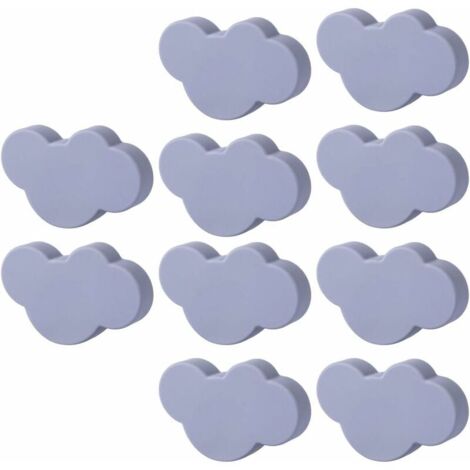 Pack de 10 pomos para muebles con forma de nube para habitaciones infantiles (gris)