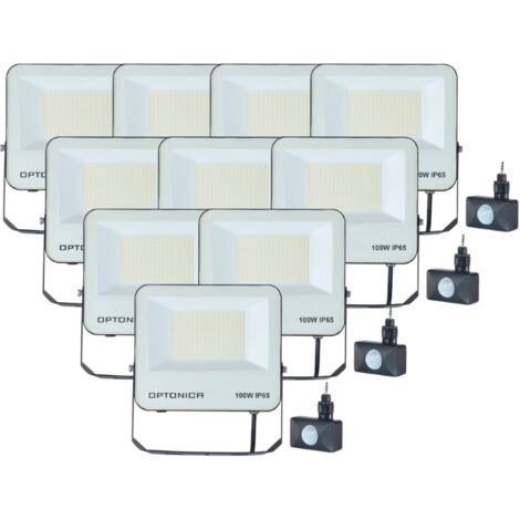 Pack de 10 - Projecteur 100W IP65 CCT - 3000K/4000K/6000K - SILUMEN