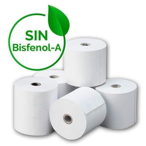 PACK DE 10 ROLLOS DE PALPEL TERMICO DE 57x55mm LIBRE DE BISFENOL A