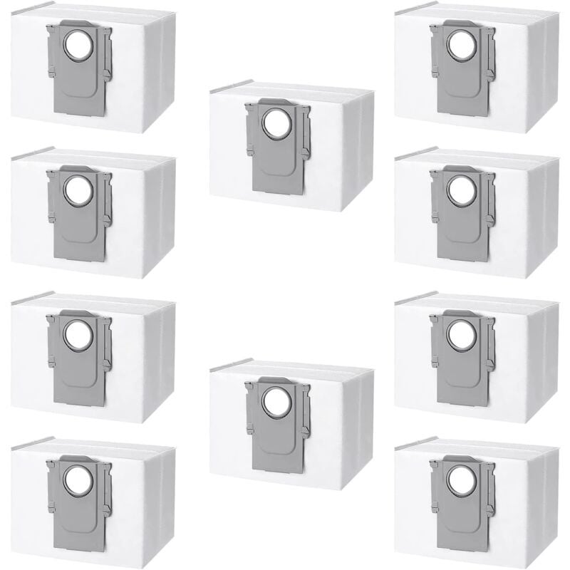 Paquet de 10 sacs à poussière pour aspirateur robot Roborock S8+/S8 Pro Ultra S7 MaxV Ultra S7 Pro Ultra Q7+ Q7 Max Plus Q5+ T8, sac d'aspirateur de