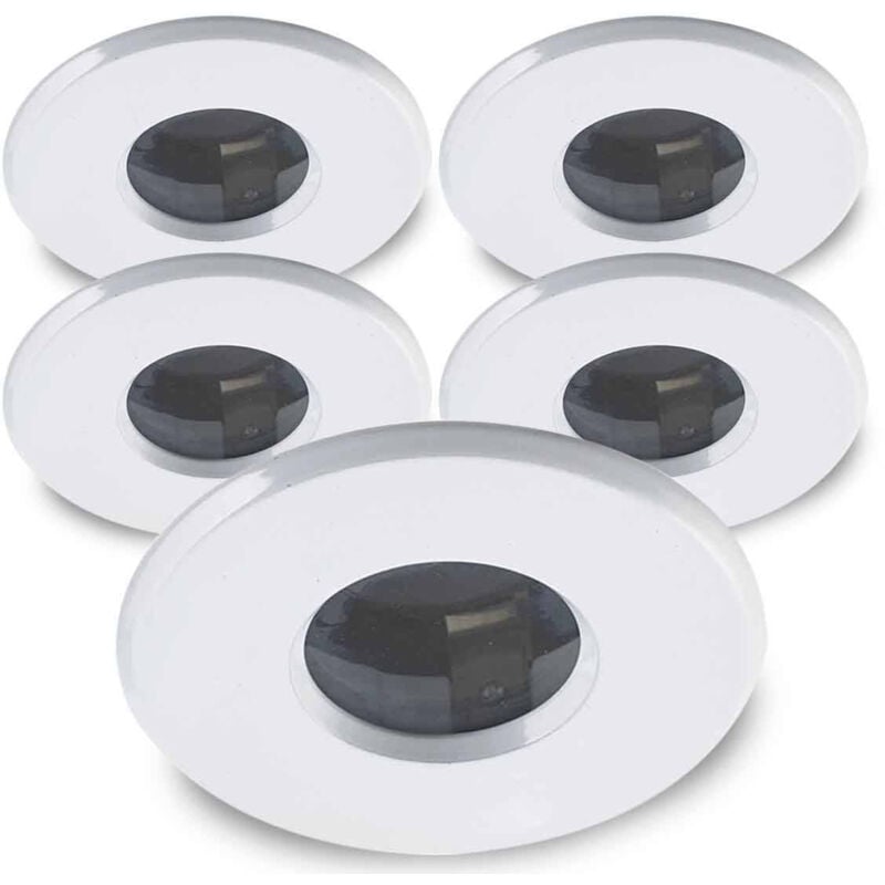 Pack de 10 Supports Spots Encastrable Salles de bain GU5.3 MR16 DC12V Blanc Rond Étanche IP44 - perçage 73mm
