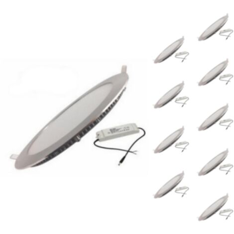 Pack de  10 - Spot LED Encastrable Rond 12W ALU - Blanc Chaud 2300K - 3500K - SILAMP