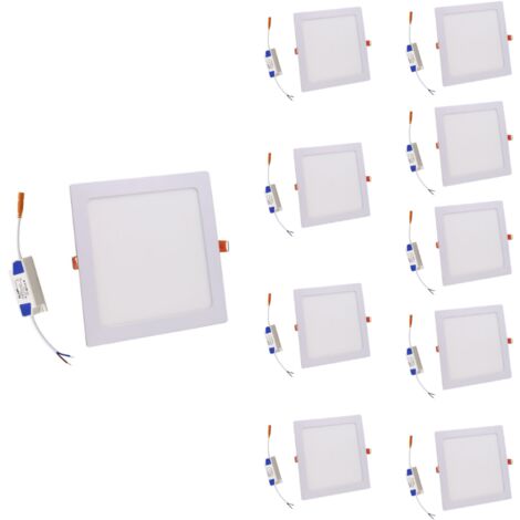 Pack de 10 - Spot LED Extra Plat Carré 12W Blanc CCT - 3000K/4000K/6000K - SILUMEN