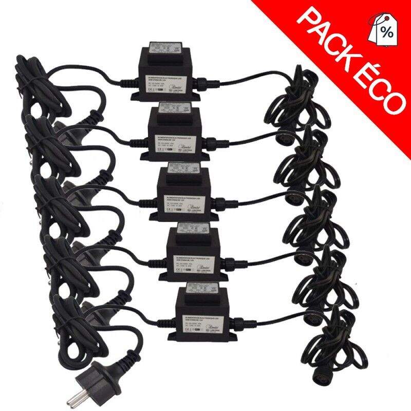 Limão - Pack de 5 alimentations électroniques led 36W Etanche IP67 12V ®