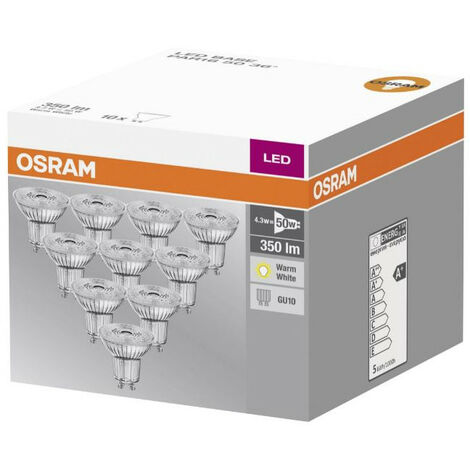Pack de 10 spots LED 3.6W 2700k Gu10 (036880)