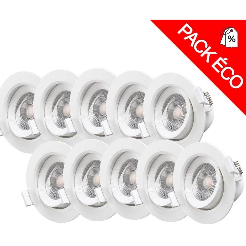 Miidex Lighting - Pack de 10 spots Orientable 5W led smd ®