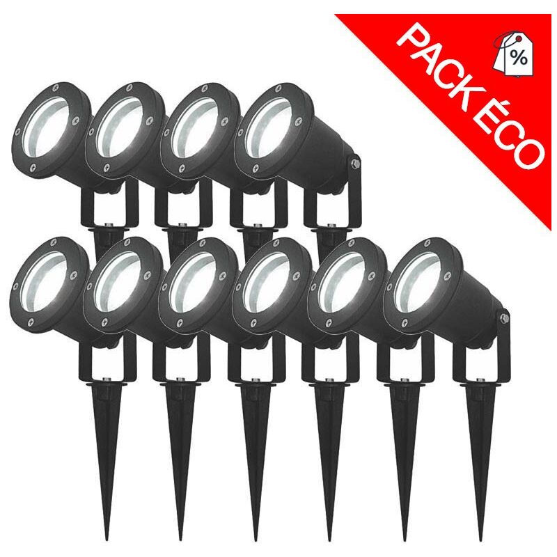 Lumihome - Pack de 10 spots piquet extérieurs à douille GU10 ®