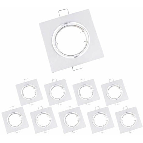Pack de 10 - Support Spot Carré Orientable - Blanc - SILUMEN