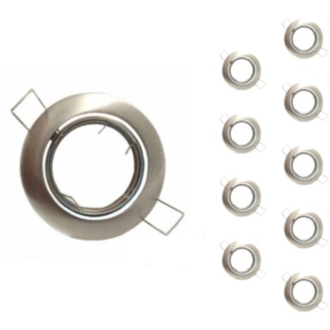 Pack de 10 - Support Spot Encastrable GU10 LED Orientable Rond INOX - SILAMP