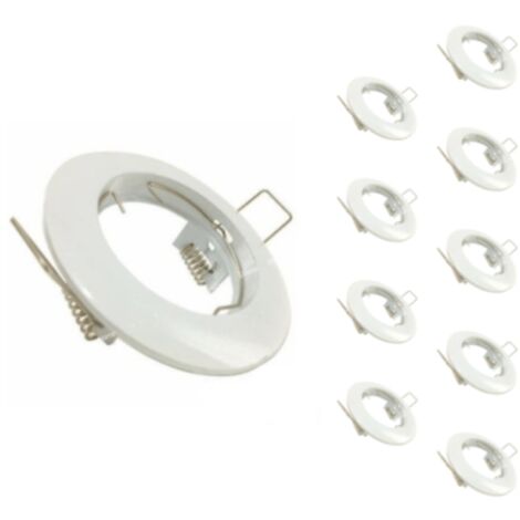 Pack de  10 - Support Spot GU10 LED Rond BLANC - SILAMP